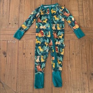 Little Sleepies Disney lion king green bamboo zippy 6-9 months